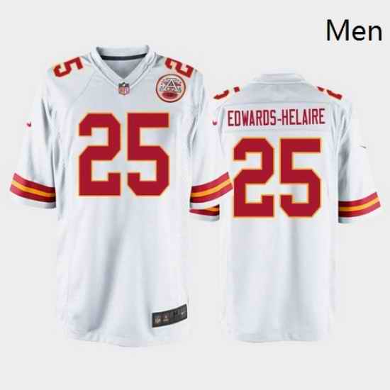 men clyde edwards helaire kansas city chiefs white game jersey